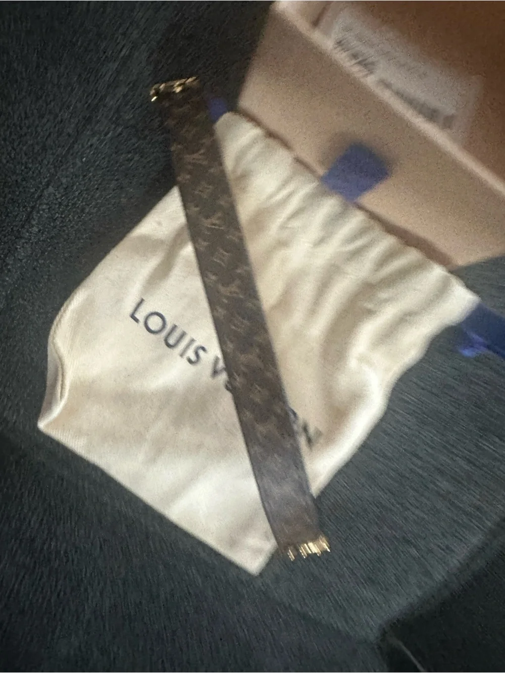 Louis Vuitton Brown Monogram Bracelet with Gold Hardware